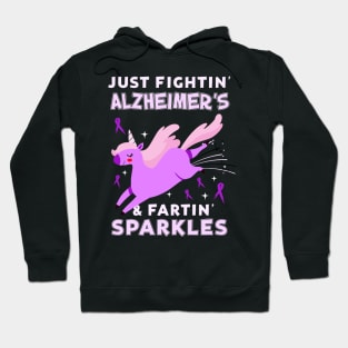 Alzheimer’s funny unicorn farting sparkles Hoodie